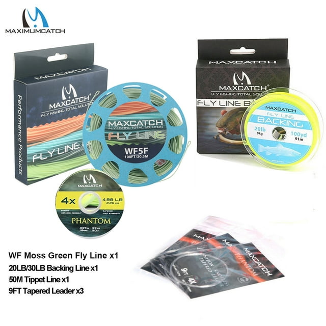 1-8wt Weight Forward Floating Fly Fishing Line 100FT Multi Color Fly Line Moss Green Combo WF3F