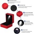 thumbnail image 4 of Caja de anillos con iluminación LED de moda, caja de almacenamiento de anillos, soporte para joyas, caja de anillos con iluminación LED para propuestas de matrimonio, compromisos y bodas (rojo), 4 of 5