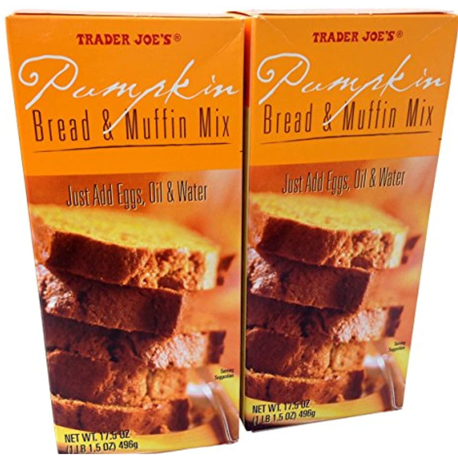 Trade Joes Pumpkin Bread and Muffin Mix: 2 Boxes 1 Lb 1.5 Oz. Each.total 2 Items
