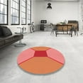 thumbnail image 4 of Ahgly Company Machine Washable Indoor Round Transitional Ruby Red Area Rugs, 3' Round, 4 of 7