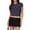 Navy, variant on Polka Dot Crop Tops for Women Casual Fashion T-Shirt Y2k Short Sleeve Blouses for Daily Wear L