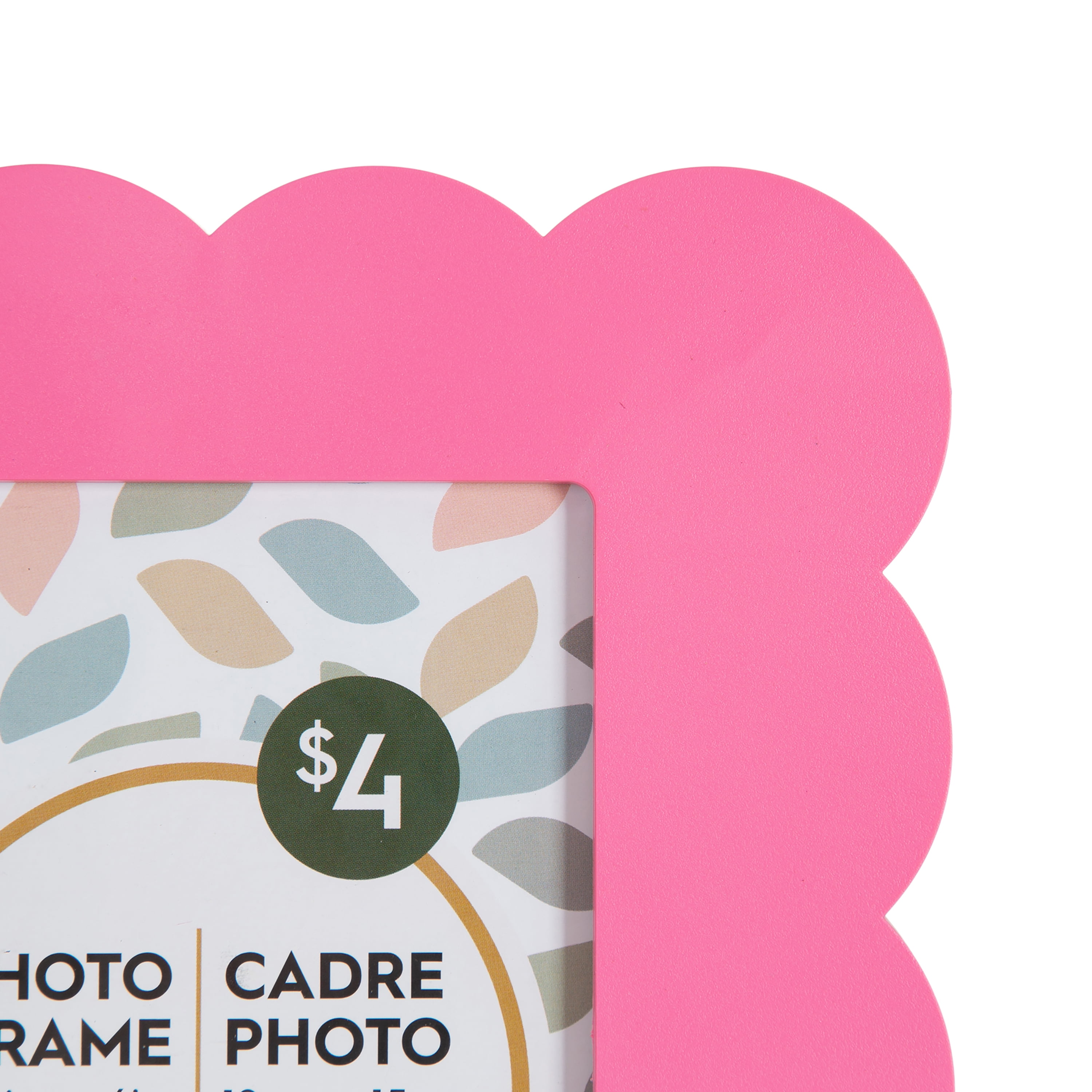 DesignOvation Scalloped 4" x 6" Pink Decorative Tabletop Picture Frame