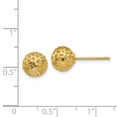 thumbnail image 4 of Finest Gold 14K Yellow Gold Diamond-Cut Bead Post Earrings, 4 of 4