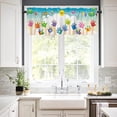 thumbnail image 2 of Children''s Day Curtain Valance for Windows/Living Room/Kitchen/Bathroom/Farmhouse, Kids Cartoon Handprint Bee Sun Rainbow Short Rod Pocket Tier Curtain Window Treatment, 1 Panel 54x18, 2 of 6