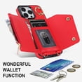 thumbnail image 5 of ShellTech for iPhone 15 Pro Case Wallet with Strap for Women,Crossbody Lanyard and Wristlet,Red, 5 of 9