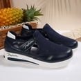 thumbnail image 4 of CHWshoes Shoes For Women Sneakers Slip Ons Canvas Shoes Fashion Casual Summer Low Top Platform Walking Flats Loafers，Blue Size 41, 4 of 8