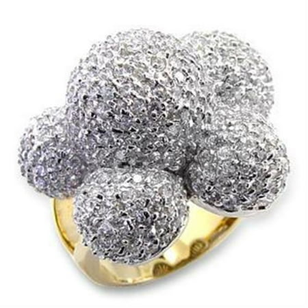 Luxe Jewelry Designs Gold Plated Women s Ring with Cubic Zirconia Stones – Size 5