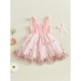 thumbnail image 4 of Toddler Kids Girls Dress 6 12 18 24 Months 2T 3T 4T Butterfly Embroidery Sleeveless Casual Dress Baby Summer Fashion Princess Dresses, 4 of 9