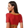 thumbnail image 6 of Aislor Women 2-piece Belly Dancing for Rave Party Shiny Sequin Tassel Outfits Red XXL, 6 of 7