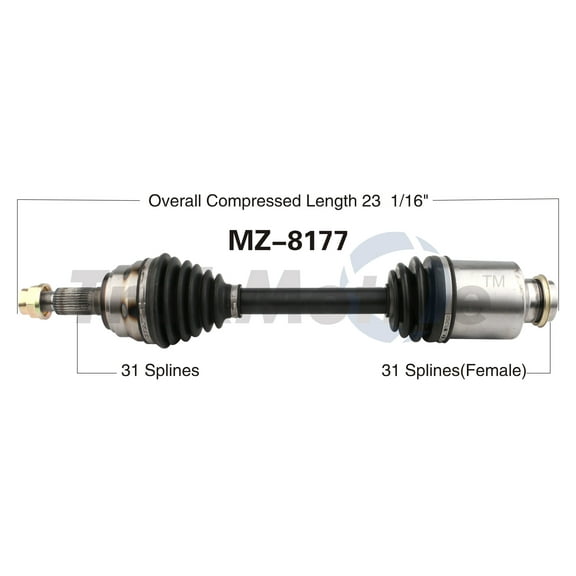 CV Axle Shaft Fits select: 2009-2013 MAZDA 6