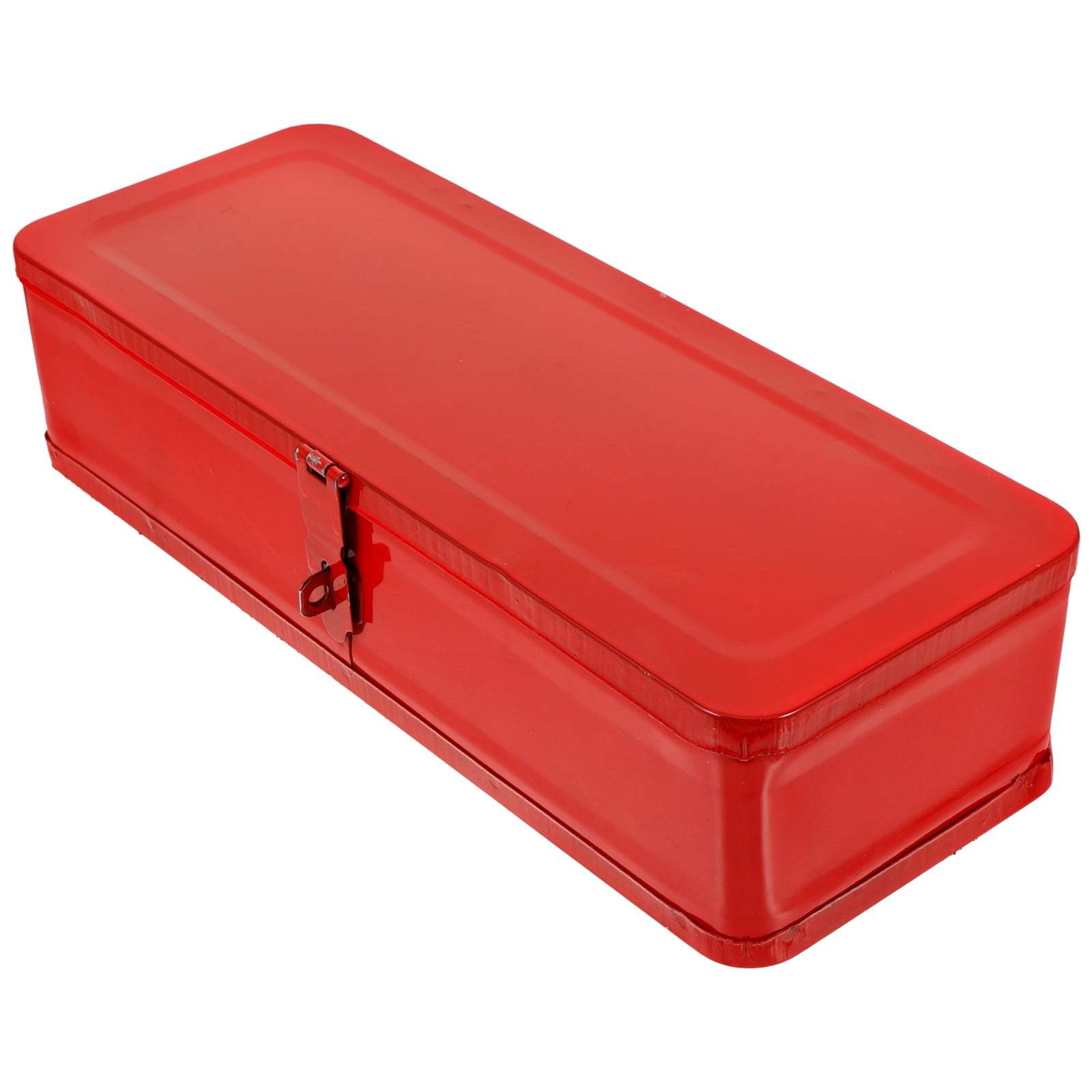 KALLORY Portable Red Metal Tool Box with Thickened Iron Material and Spacious Tool Storage