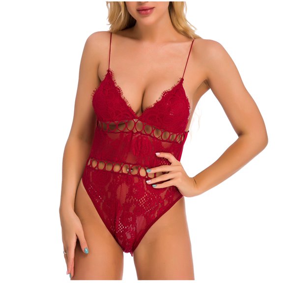 uublik Lingerie Set for Women Sexy Naughty Babydoll Plus Size Lace Sexy Naughty Bodysuit