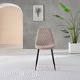 thumbnail image 4 of 2x Corona Black Leg Cappuccino Beige Faux Leather Dining Chair, 4 of 6