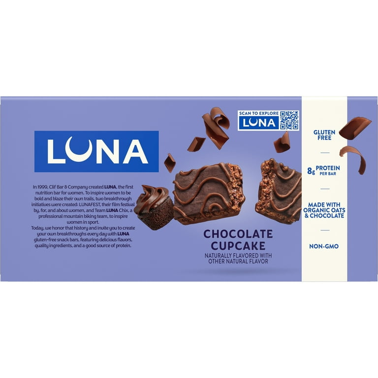 LUNA Chocolate Cupcake Flavor Snack Bars, 15 Count - Walmart.com