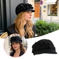 thumbnail image 1 of BotaniNest Japanese Style Pleated Ruffle Beret – Casual Knit Cap With Lace Trim For Autumn Winter, 1 of 7