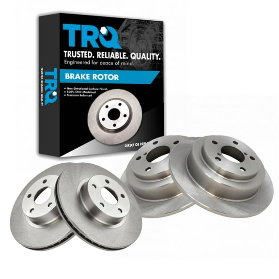 TRQ Front and Rear Brake Rotors Set Fits Select 2005-2006 Saab 9-2X 1998-2002 Subaru Forester 1997-2007 Impreza 1997-1999 Legacy