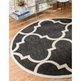 thumbnail image 1 of Unique Loom 3116014 8 x 8 ft. Austin Trellis Round Rug, Black, 1 of 2