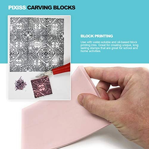 Pixiss Rubber Block Stamp Carving Stamp Making Kit with Cutter Tools 12  Pack
