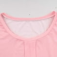 thumbnail image 6 of HomeDM Short Sleeve Shirts for Women Solid Color Crew Neck Casual Summer Loose Fit Tops, Pink, 6 of 6
