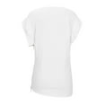 thumbnail image 6 of HongQid Women's Plus Size T Shirts Boat Neck Short Sleeve Zipper Split Side Tee Summer Tops, 6 of 7