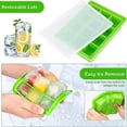 thumbnail image 2 of PEACNNG 2 Pack Silicone Ice Cube Trays with Lids, Food Grade Silicone Ice Mold Maker, Silicone Ice Cube for Frozen Baby Food, Drinks, Coffee and Fruit (Green), 2 of 5