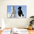 thumbnail image 3 of Elephant Stock Winter Friesian Horses Wall Art - Horizontal Canvas Wall Art - Living Room Wall Decor - Animal Canvas - Black And White Decor - 12" x 8", 3 of 8