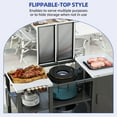 thumbnail image 3 of ModFusion 41" 3-Tier Outdoor Kitchen Cart – Stainless Steel Top, Flippable Surface, Spice Rack, Towel & Trash Bag Holders, Hanging Hooks, 3 of 10
