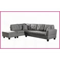 thumbnail image 4 of Modern Polyester Fabric Left Chaise Sofa Set with Storage Ottoman & Cup Holder for Living Room, 4 of 7