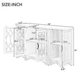 thumbnail image 5 of Retro Sideboard Glass Door with Curved Line Design Ample Storage Cabinet with Black Handle and Three Adjustable Shelves for Dining Room and Kitchen (Antique White), 5 of 9