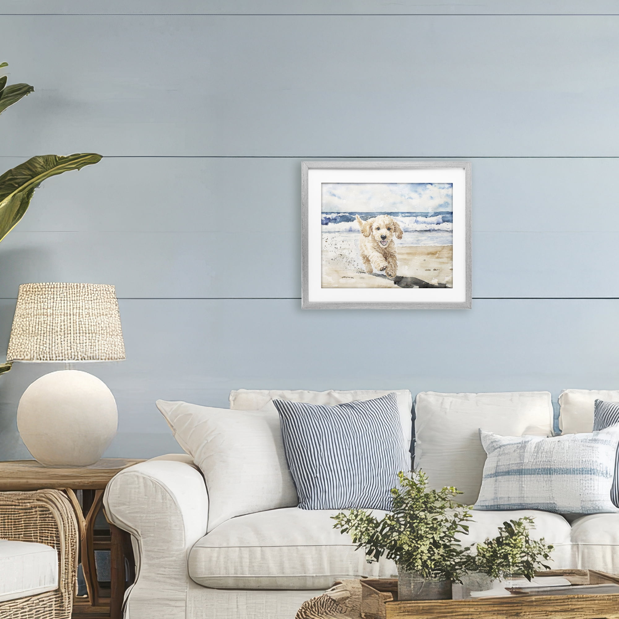 Stupell Industries Ocean's Best Friend Pup Gray Framed Print Under Glass, design by Svetlana Aleynikova