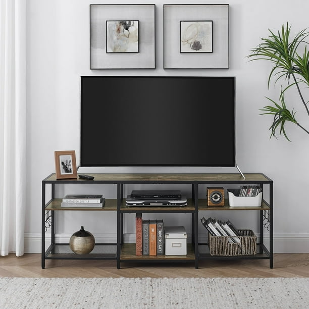 VECELO TV Stand for TV up to 60 inch, Entertainment Center TV