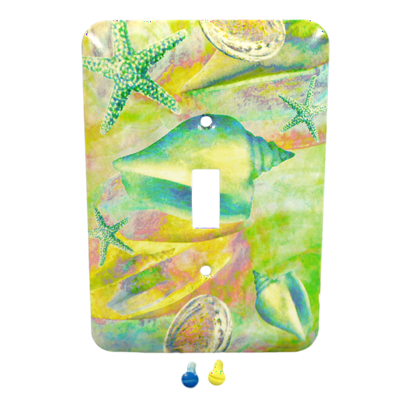 Leviton Seashells 1-Gang Wall Plate Switch Metal Cover Switchplate 89001-SHL