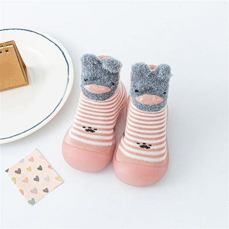 

Gubotare Baby Booties Baby Cozy Fleece Booties Warm Lined Stay On Baby Boy Girl House Slippers Fluffy Sock Booties Pink 18 Months