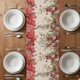 thumbnail image 6 of Valentine's Day Table Runner - 70 Inch Long, Kitchen Dining Table Runner Dresser Scarves, Spring Red Love Roses Floral Botanical Beige Farmhouse Decor for Coffee Tables Wedding Party Banquet, 6 of 8