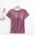 thumbnail image 2 of Débardeurs pour Femmes & T-Shirt à Manches Courtes avec Coussinet de Poitrine Soutien-Gorge Semi-Manches Pyjama, 2 of 3