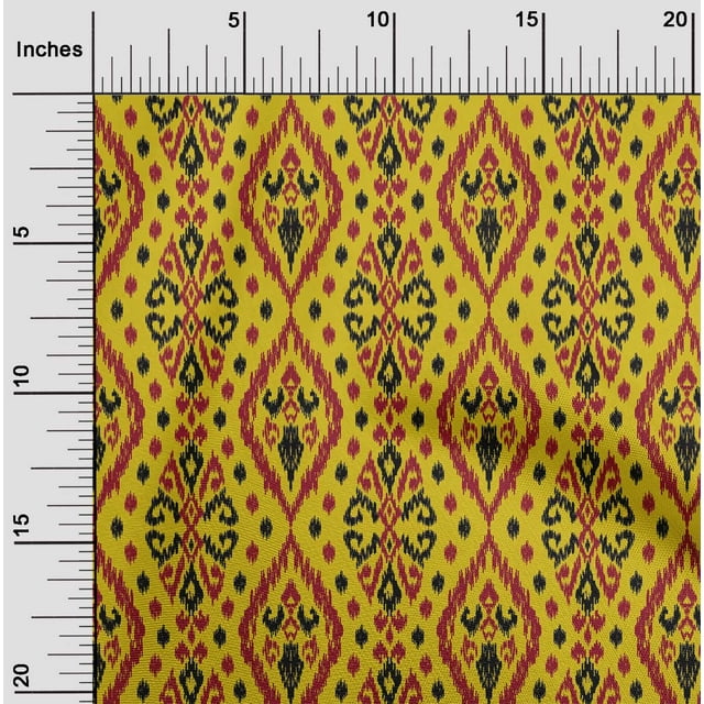 oneOone Cotton Poplin Fabric Geometric Ikat Print Fabric By The Yard 42 Inch Wide
