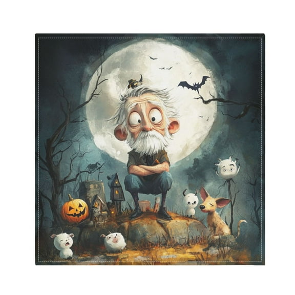 Qxltty Halloween Atmosphere Napkins 20×20in Perfect for Parties Dinners Weddings Cocktail Housewarming Cloth Napkins Set of 6