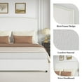 thumbnail image 4 of 4 EVER WINNER Full Bed Frame with 56" Tall Headboard, White Full Bed Frame with Nailhead Trim Headboard, Full Size Upholstered Platform Bed, White, 4 of 8