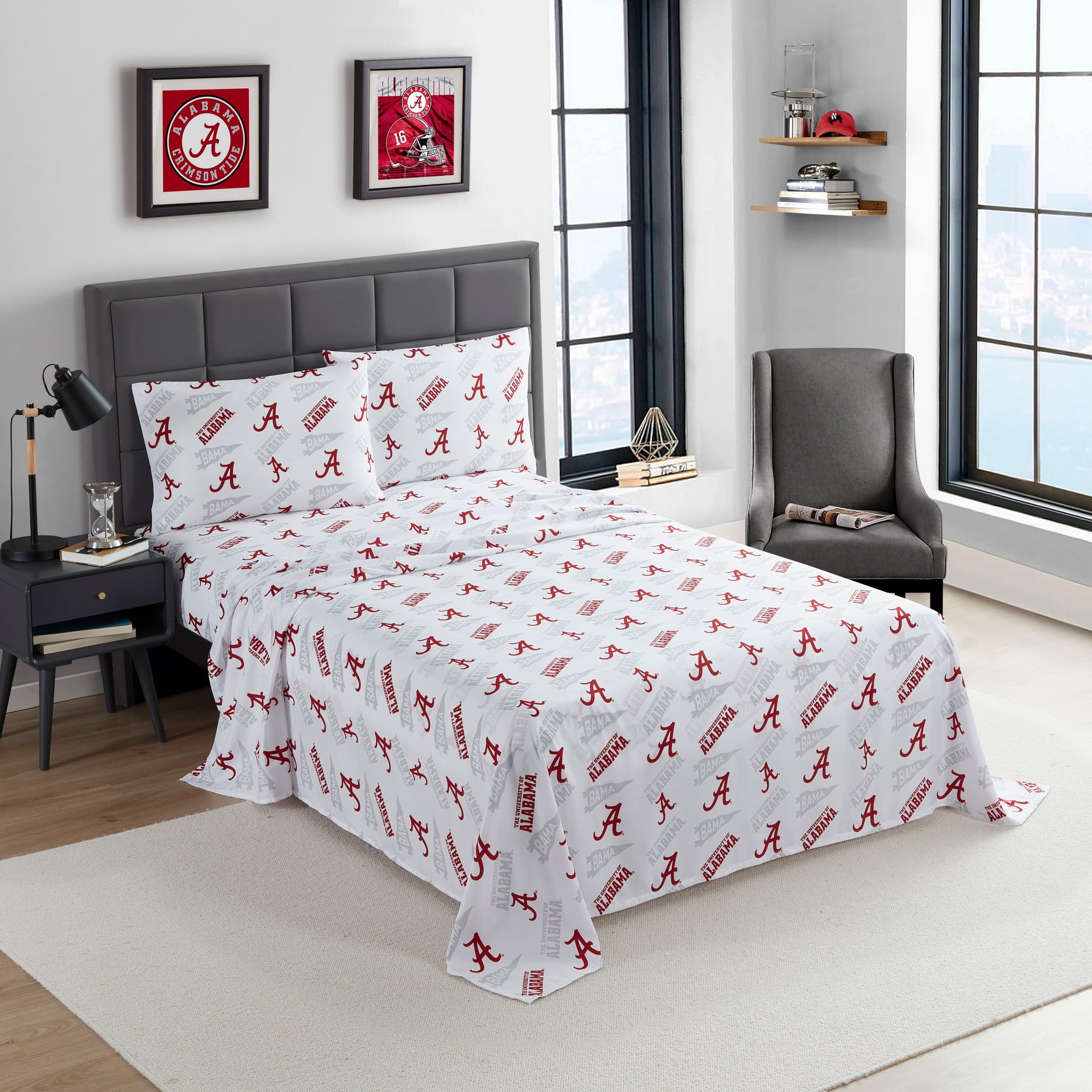 NCAA Officially Licensed Alabama Crimson Tide Microfiber Bed Sheet Set -Twin