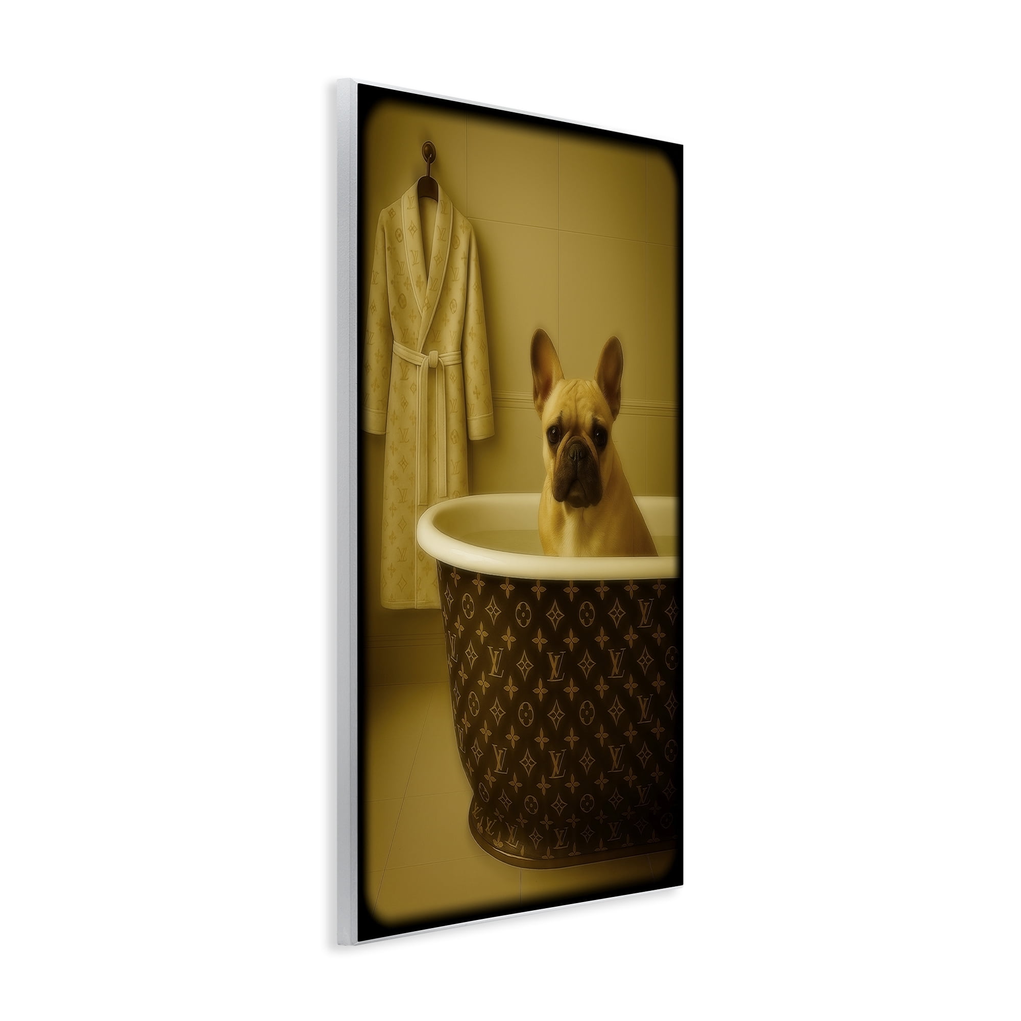 Stupell Industries Couture French Bulldog in Luxury Tub Wall Plaque Art, design by Grotto Studios