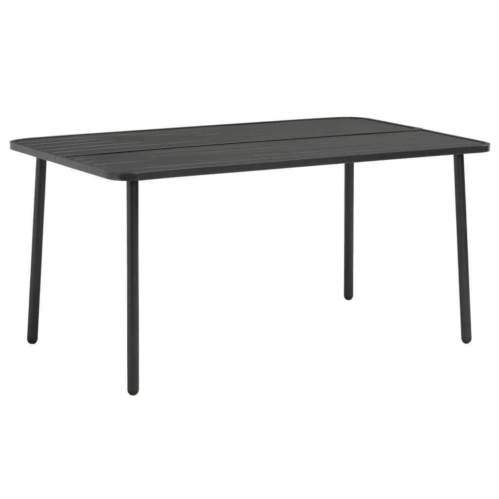 Canddidliike 59" Outdoor Square Side Table, Metal Slat Dining Table for Garden Backyard Patio