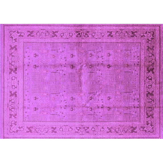 Ahgly Company Indoor Rectangle Oriental Purple Industrial Area Rugs, 8' x 12'