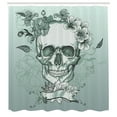 thumbnail image 3 of Ambesonne Grunge Shower Curtain, Skull and Flowers Mexico, 69"Wx70"L, Pale Teal, 3 of 4
