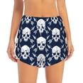 thumbnail image 2 of Susaid white arrow Skull Print Women's High Waisted Running Shorts Quick Dry Athletic Gym Track Workout Shorts Zip Pocket-Medium, 2 of 7