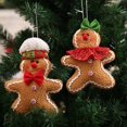 thumbnail image 2 of 2 Pieces Mini Gingerbread Man Ornaments, Gingerbread Christmas Ornaments, Christ, 2 of 5