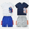 thumbnail image 4 of HCNTES Boys Shorts Set Cotton T-Shirt and Short Pants 2 Pieces Summer Tracksuit, 3-4 Years White, 4 of 8