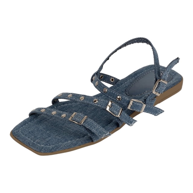 Sandalias de piso Exterior Textil Color Azul Para Mujer De RBBASICS