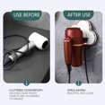 thumbnail image 6 of LoyisVidion Adhesive-free Dryer Holder - Hair Dryer Rack Bathroom Hair Dryer Hanging Rack Hair Dryer Placement Storage Rack Folding Hair Dryer Price Storage Bracket Can Hang Jewelry, 6 of 8