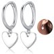 thumbnail image 5 of Aros colgantes de corazón de plata esterlina S925, pequeños aros con dije de corazón lindo, pendientes colgantes de corazón hipoalergénicos para mujeres y niñas, regalos de joyería, 5 of 7