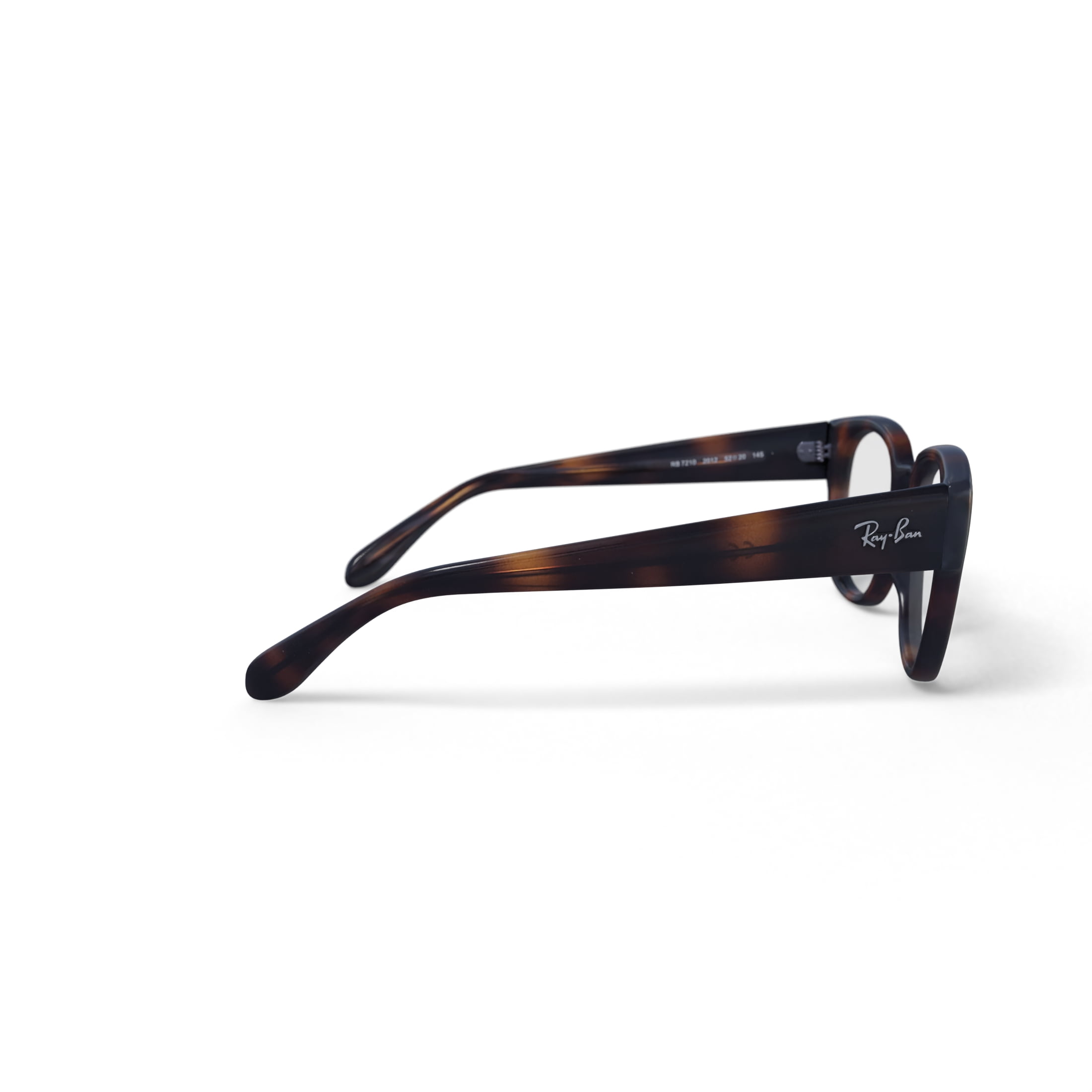 Ray-Ban Unisex Size 52 Square RB7210 Optics Prescription Eyeglasses with Case, Havana/ Demo Lens